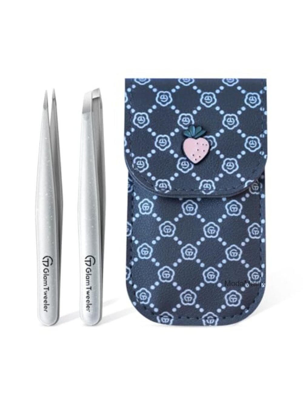 Slant & Point Tip Precision Tweezers Set with Storage Case Stainless Steel